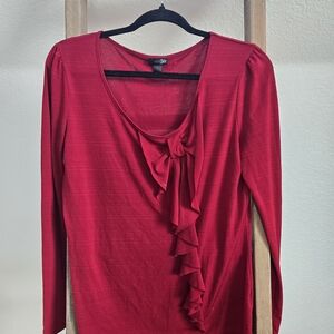 Red Ruffled Women's Top